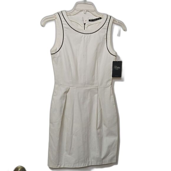 Zara Dresses & Skirts - Zara TRAFALUC White Mini Pencil Dress Sleeveless Romantic Minimalist Size M NWT